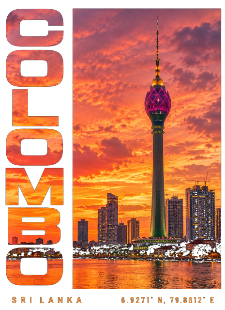 Colombo Lotus Tower Sunset - Black