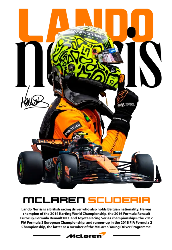 Lando Norris Helmet Portrait - White