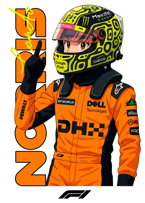 Lando Norris Driver Illustration - White