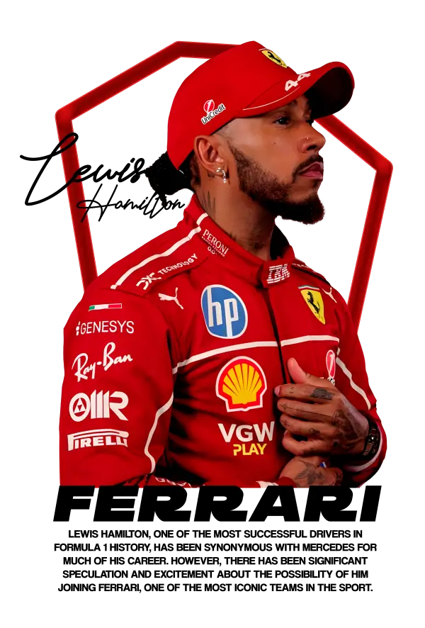 Lewis Hamilton Ferrari Signature - White