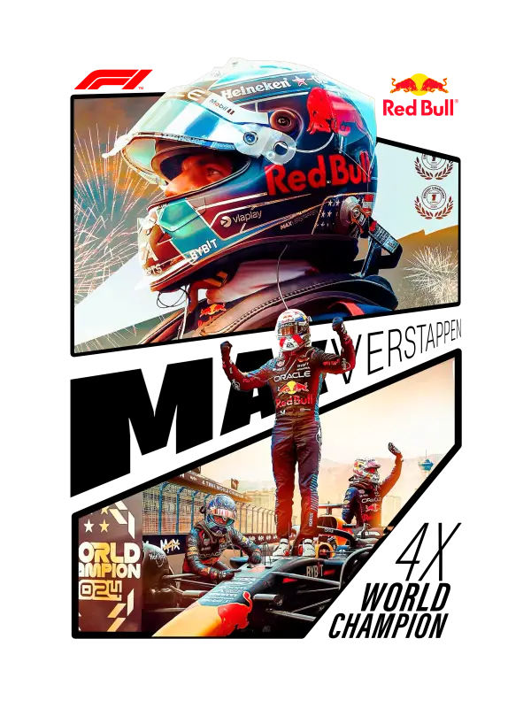 Max Verstappen Champion Collage - White