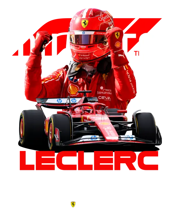 Charles Leclerc Ferrari Race Portrait - Black