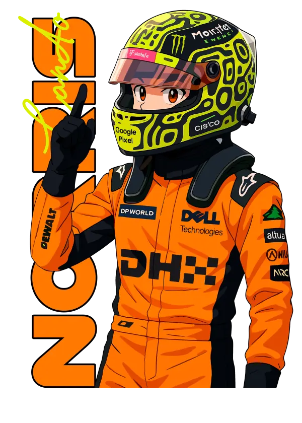 Lando Norris Driver Illustration - Black
