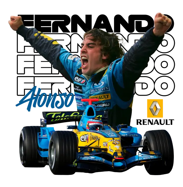 Fernando Alonso Renault Celebration - White