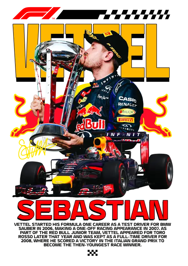 Sebastian Vettel Trophy Celebration - White