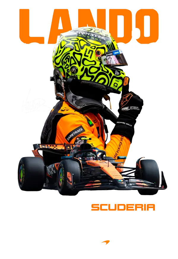 Lando Norris Helmet Portrait - Black
