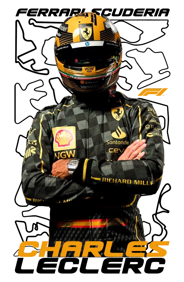 Charles Leclerc Black Gold - White